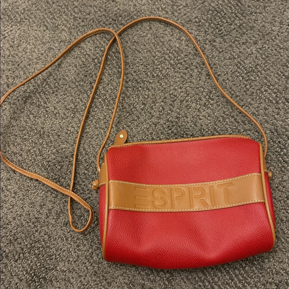 Esprit Red and Tan Crossbody or Shoulder Bag